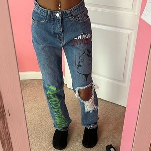 designed high rise shein jeans